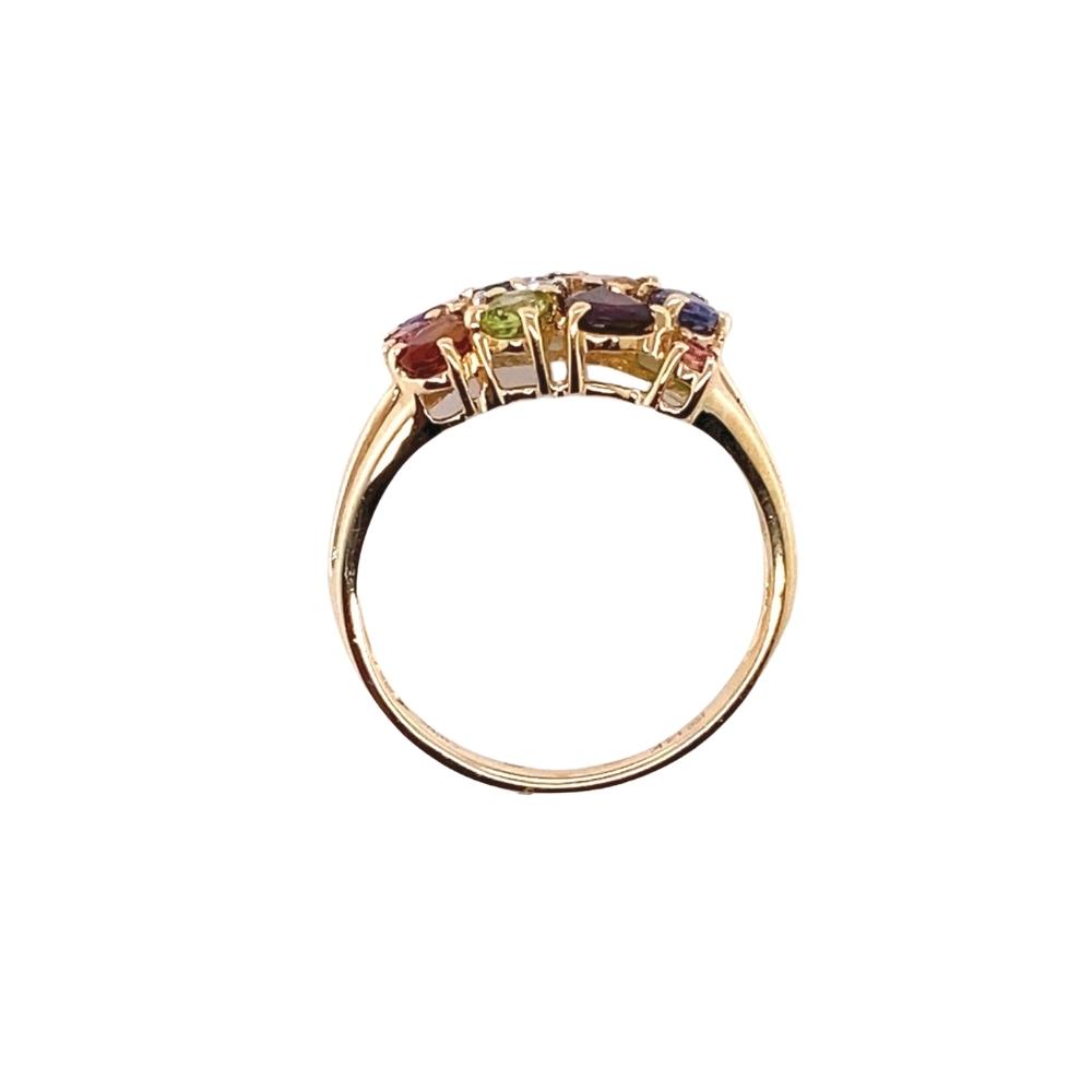 MULTI COLOR-11 Gems, 14kt yellow gold - Image 3