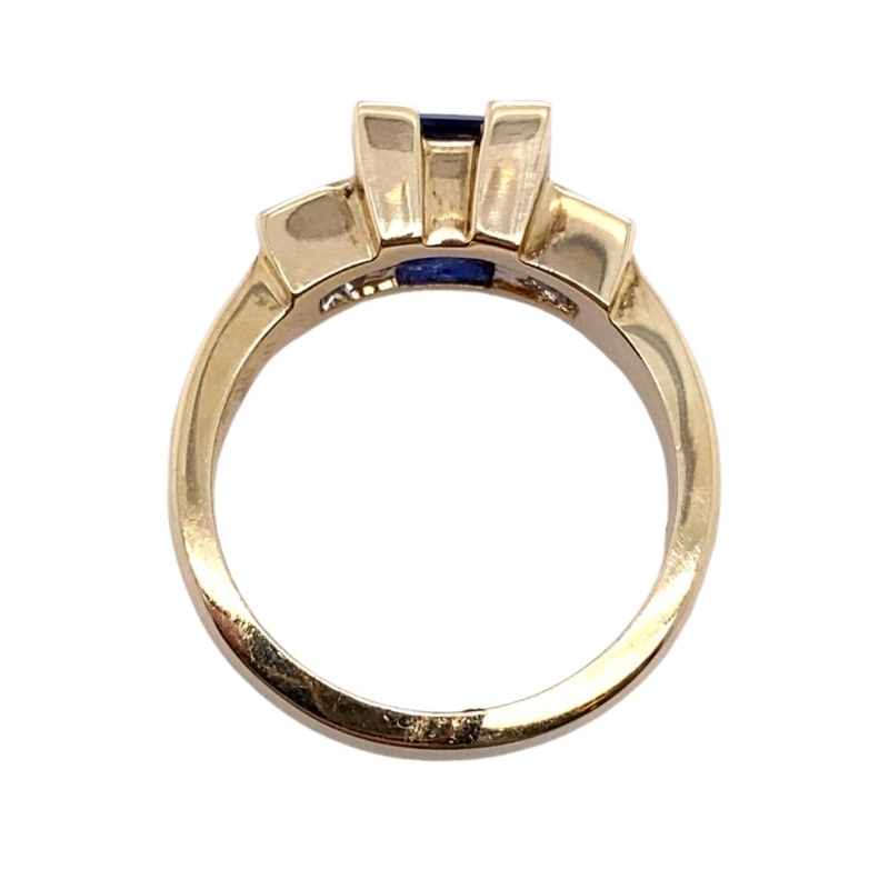 1.50ct Lab-Grown Sapphire and Natural Diamond Three-Stone Ring - Image 3