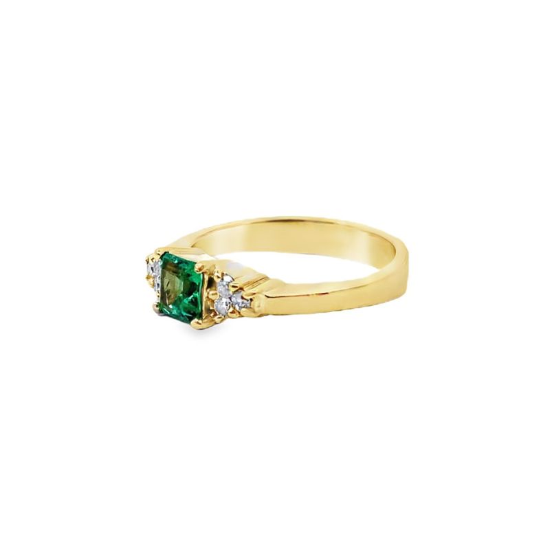 0.38ct Center Ascher Emerald with 0.14ctw Diamonds - Image 2
