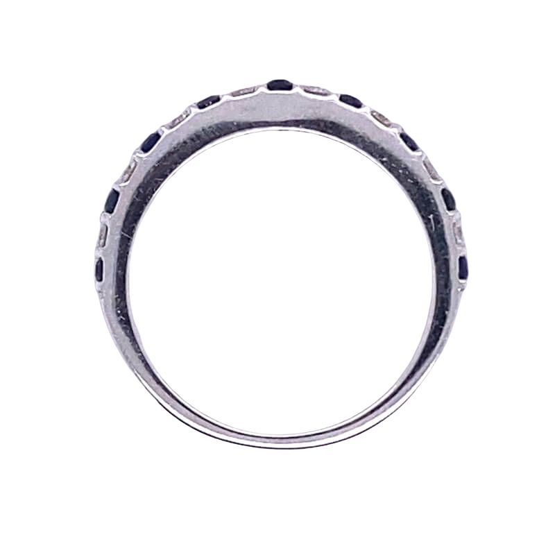 14kt White Gold Alternating Sapphire and Diamond Band - Image 2