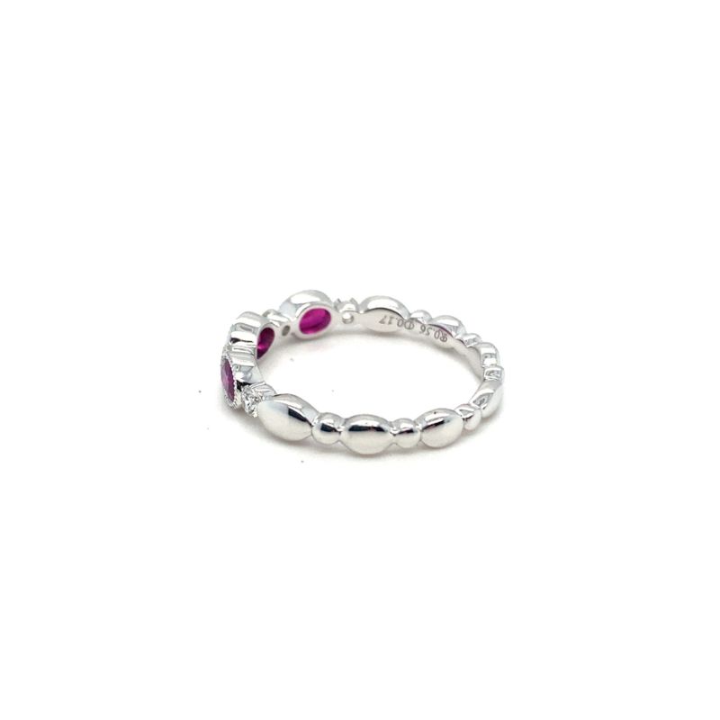 Stackable Oval Rubies and Diamond Band - Image 2