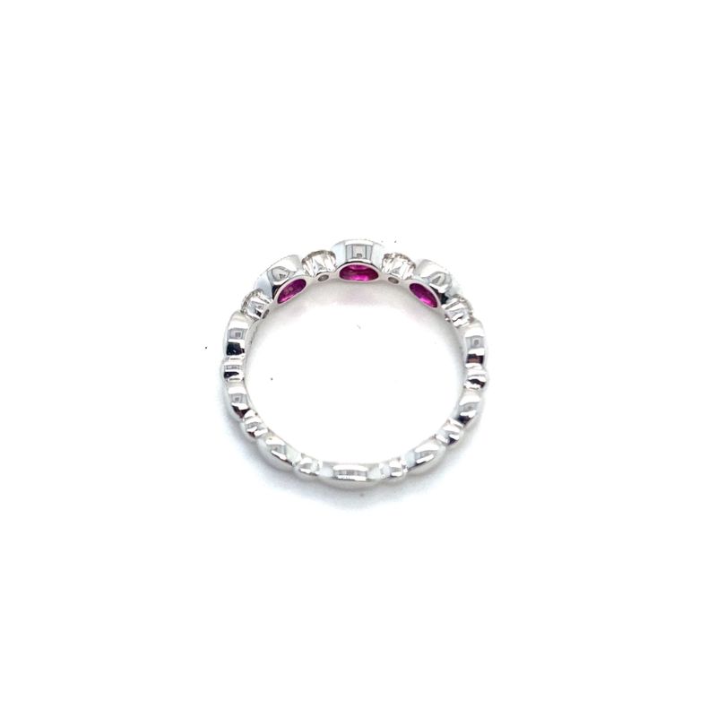 Stackable Oval Rubies and Diamond Band - Image 3