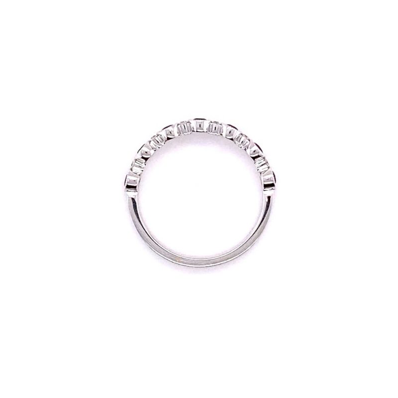Serj and Sons Bezel Milligrain Ruby with Alternating Diamong Band - Image 2