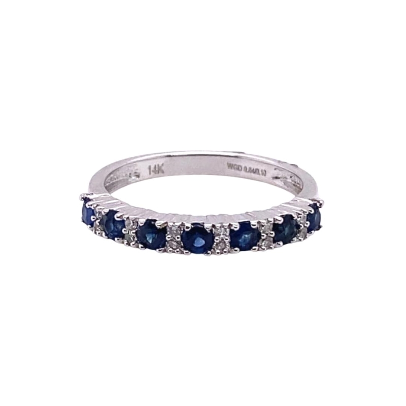 Alternating Sapphire and Diamond Stacker Ring, 0.42ctw