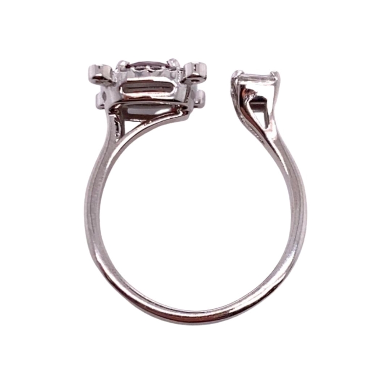 Open Dual Stone Garnet and Diamond Ring - Image 3