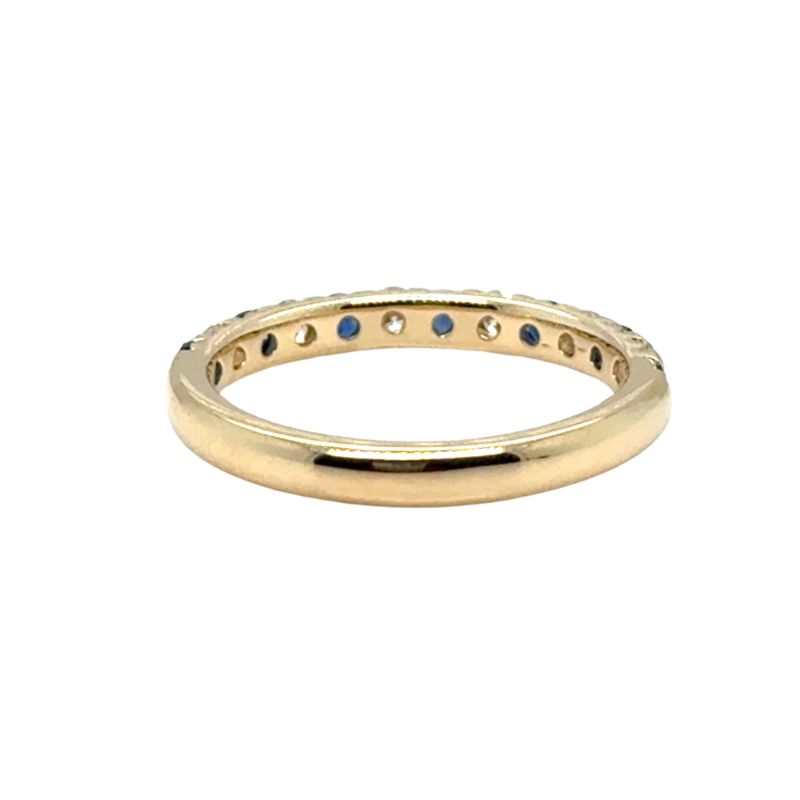 0.75ctw Alternating Diamond and Sapphire Band, 14kt Gold - Image 2
