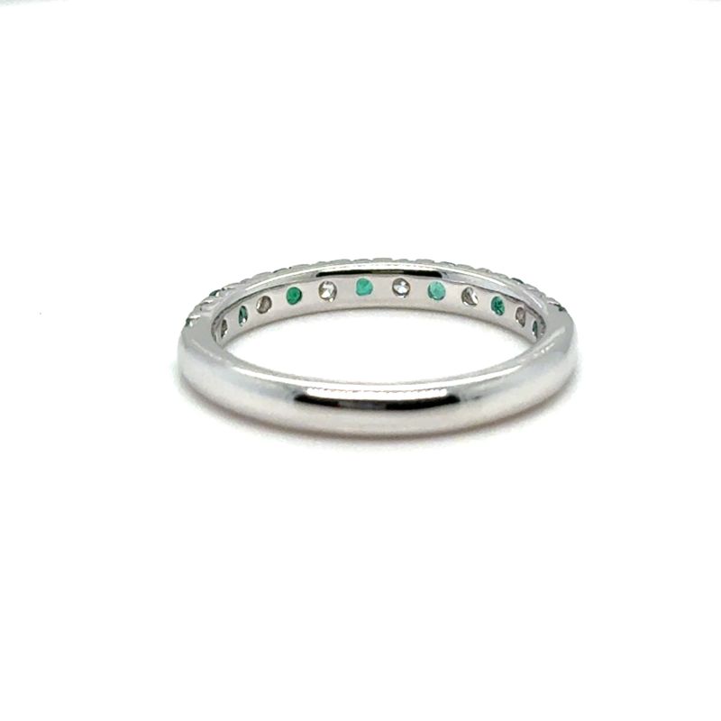 0.75ctw Alternating Diamond and Emerald Band, 14kt Gold - Image 2