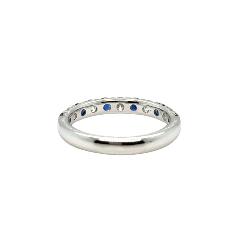 1.00ctw Alternating Diamond and Sapphire Band, 14kt White Gold - Image 2