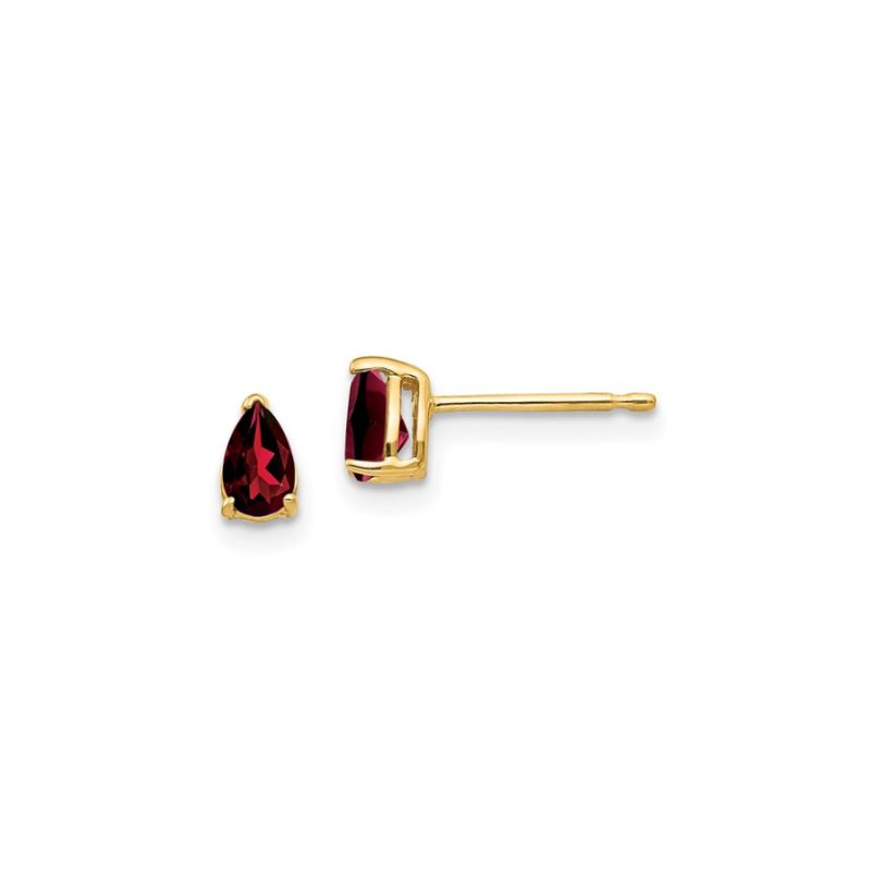 14kt Yellow Gold, Pear Garnet Earrings