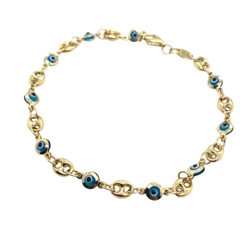 Evil Eye and Gucci Puff Link Bracelet