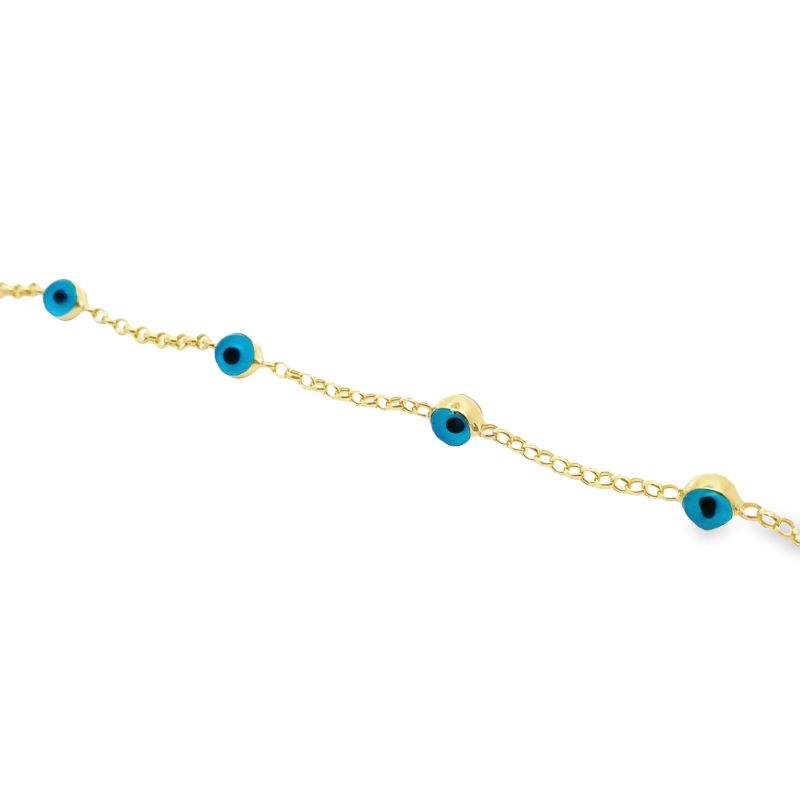 5.5mm Evil Eye Bracelet, 14kt Yellow