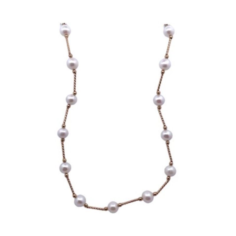 Pearl Twisted Bar Necklace