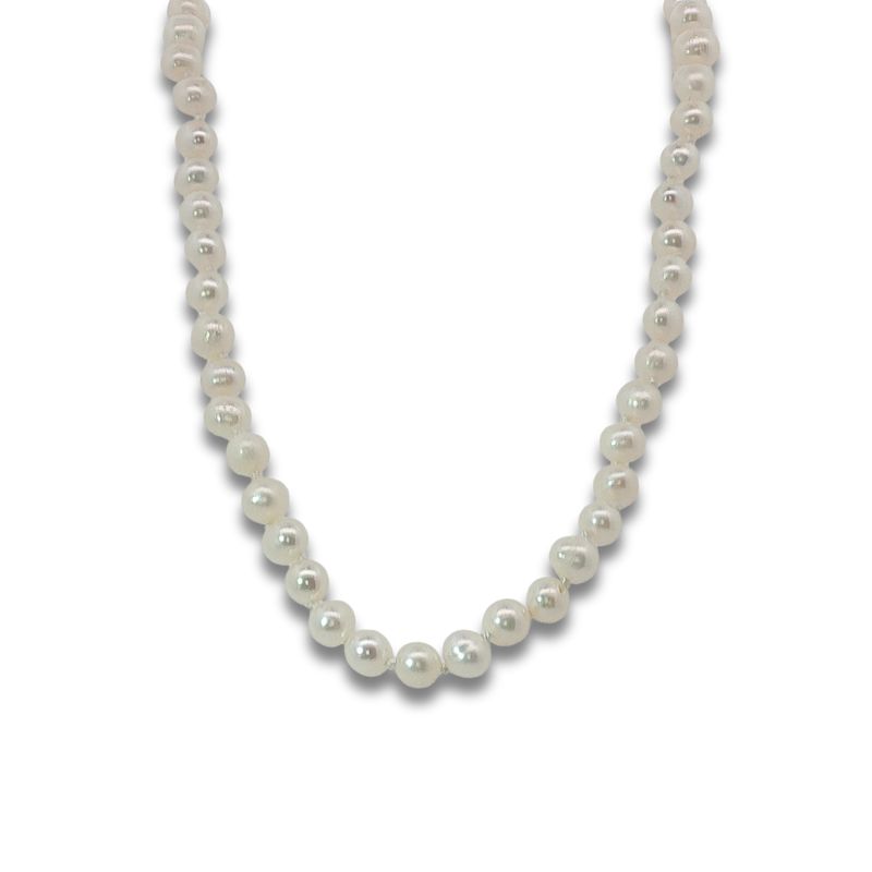 5mm Pearl Necklace, 14kt White Gold