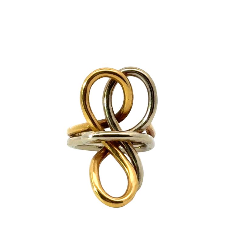 Vintage Cartier Twisted 18kt Gold Interlocking Ring