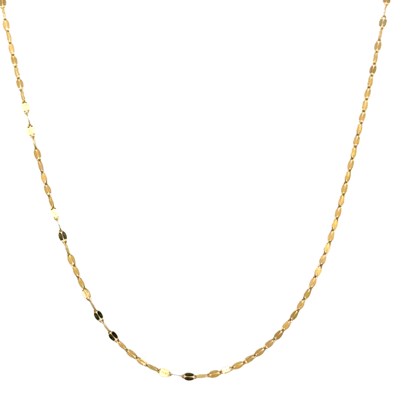 1.7mm Mirror Marquise Chains, 14kt Yellow