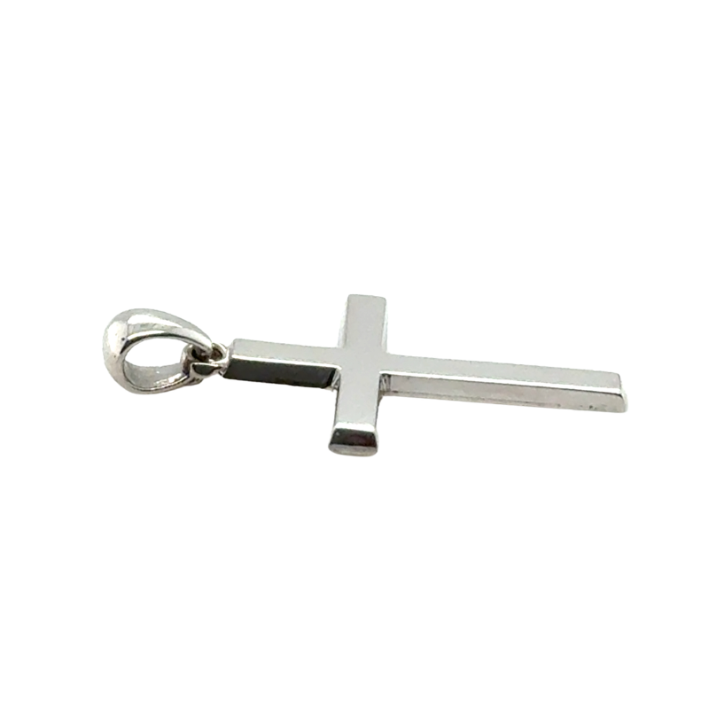 2.0mm Solid Small Cross, 14kt White - Image 2