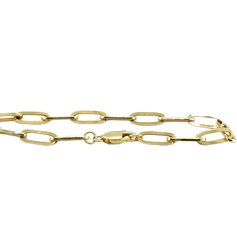 13.5mm Oval Paperclip Bracelet, 14kt Yellow - Image 2