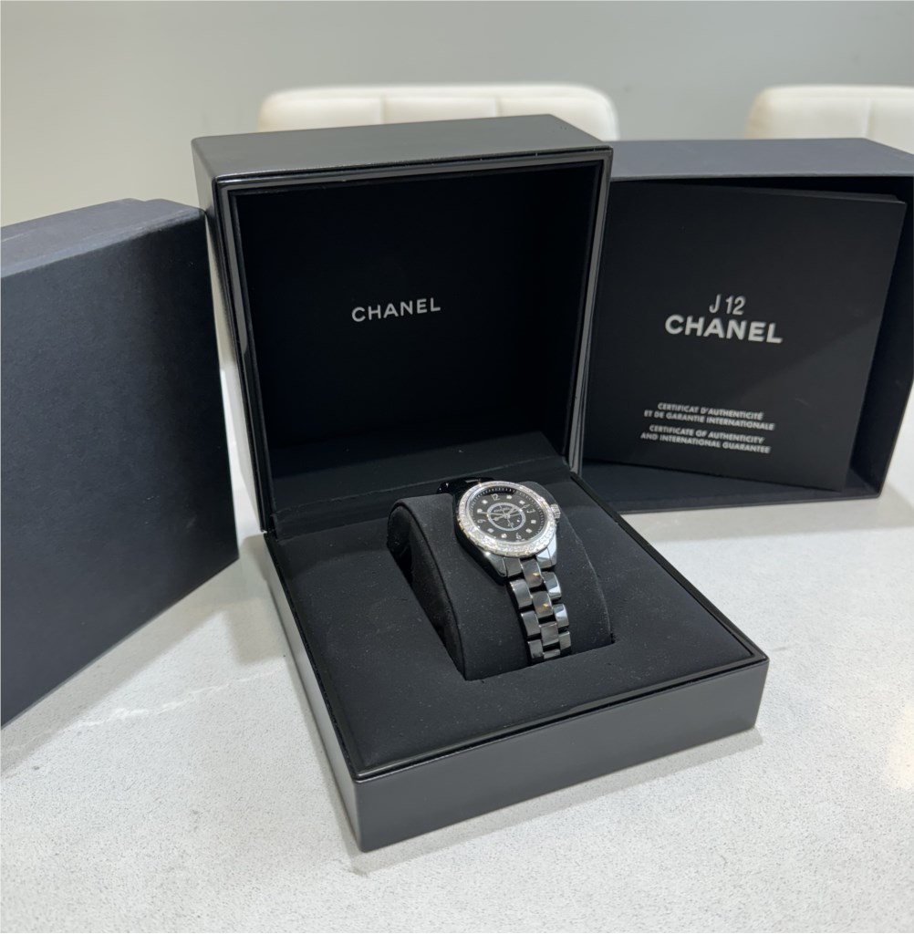 Chanel J12 33mm Black Ceramic Diamond Bezel, H3108 & H6419 - Image 2