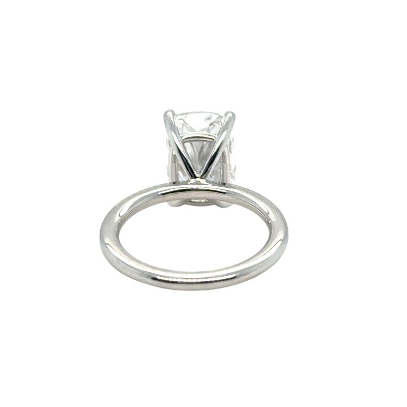 4.56ct Very Elongated Cushion Solitaire Ring, 14kt White - Image 2