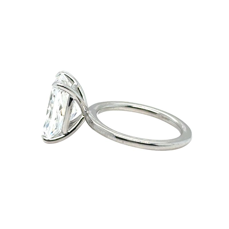 4.56ct Very Elongated Cushion Solitaire Ring, 14kt White - Image 3