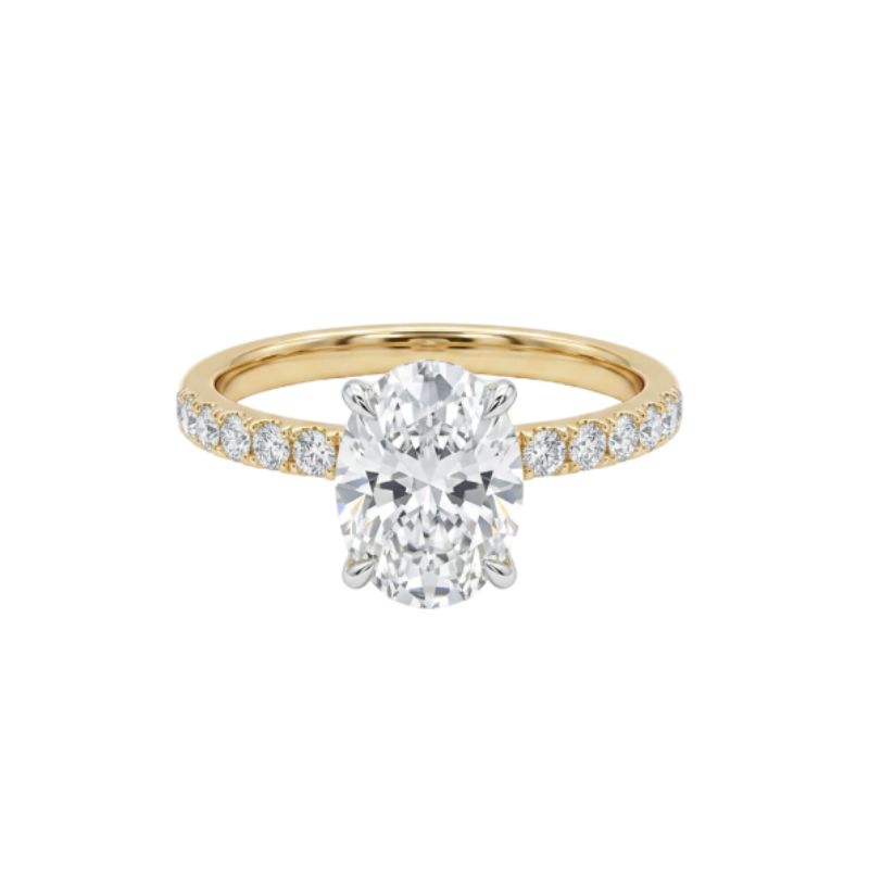 2.50ctw Oval Lab Grown Diamond Engagement, 14klt Two Tone