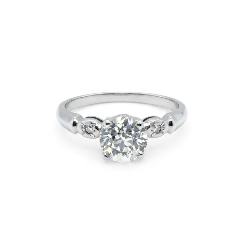 Vintage 1.37ct Old Eureopean Cut Engagement Ring, 1920's