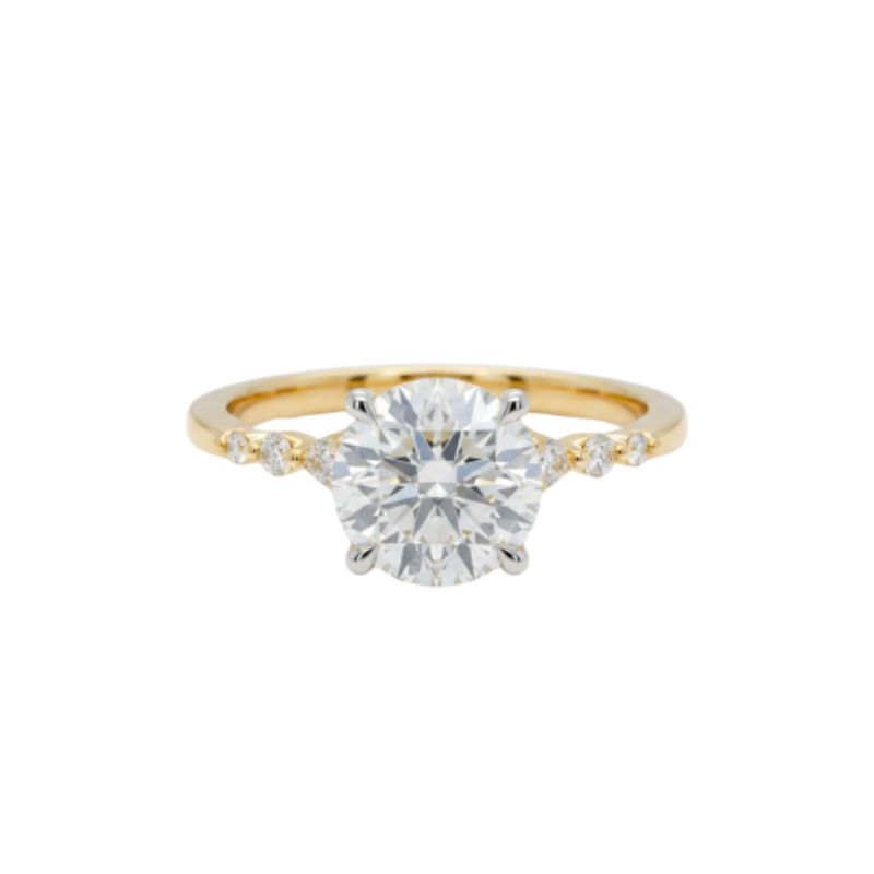 2.25ctw Three Stone Engagement Ring, 14kt Yellow