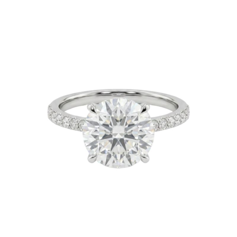 5.50ct Round Lab Grown Solitaire Ring, 14kt White