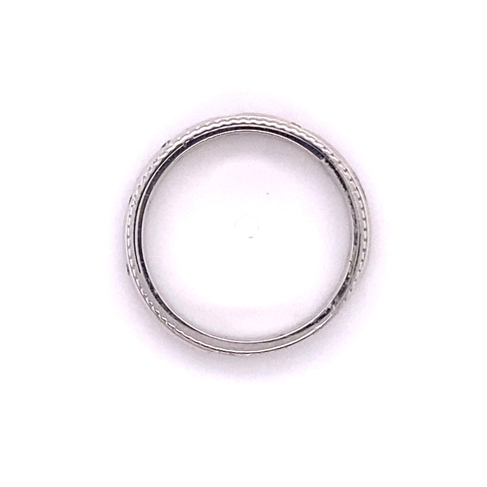 3.5mm Dome Milligrain Band with 5 Round Diamonds, 18kt White - Image 2
