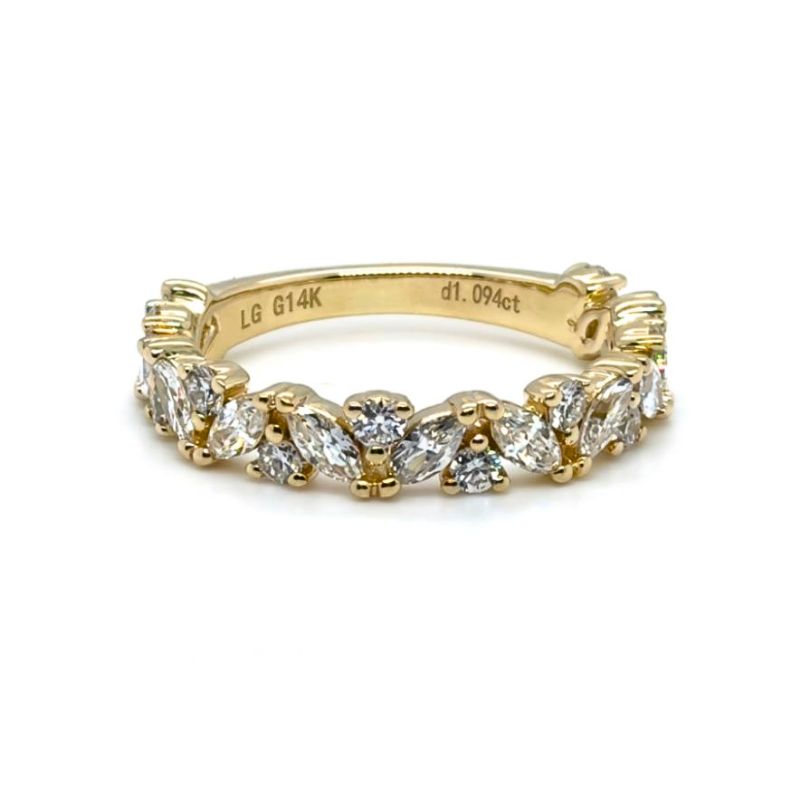 Zig Zag Marquise Diamond Band with Rounds 1.10ctw