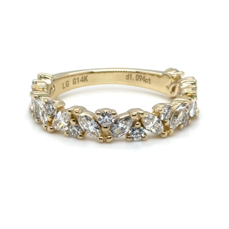 Zig Zag Marquise Diamond Band with Rounds 1.10ctw