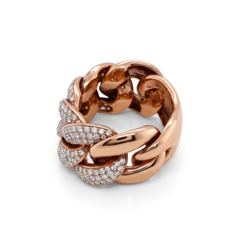 Flexible 6-Section Link Style Diamond Right Hand Ring - Image 2