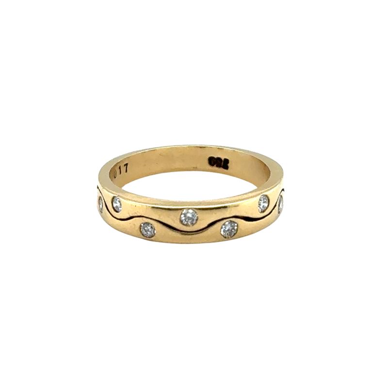 0.20ctw Moon Set Swirl Vintage Ring, 18kt