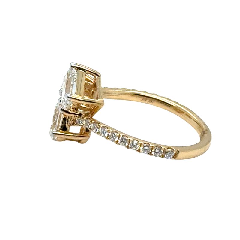 2.30ctw 3 Stone Center Lab Grown Fashion Ring, 14kt Yellow - Image 3
