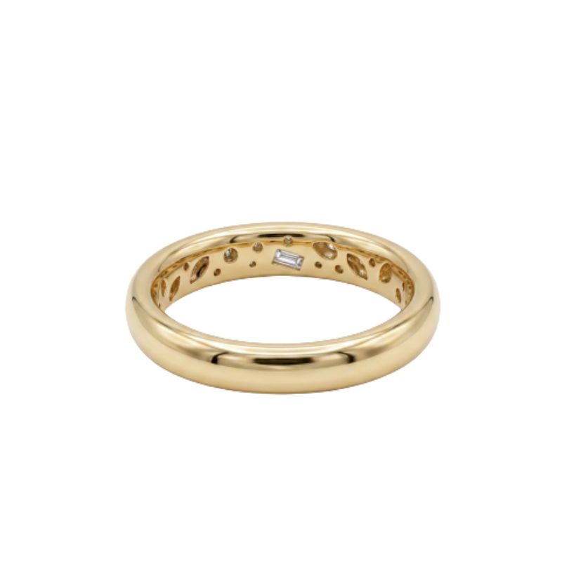 4.0mm Wide Scattered Diamond Band, 14kt Yellow - Image 3