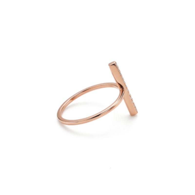Diamond Bar Ring, 14kt Rose - Image 2