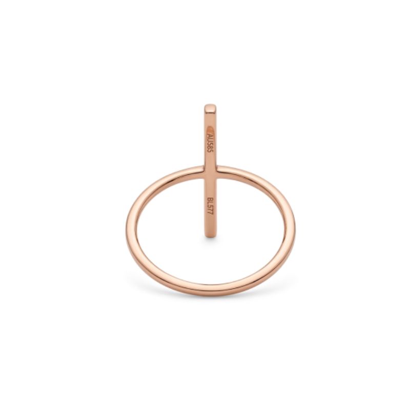 Diamond Bar Ring, 14kt Rose - Image 3