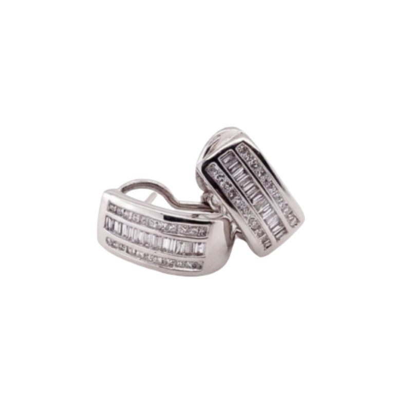 3 Row Invisible Set Diamond Huggies .90ct