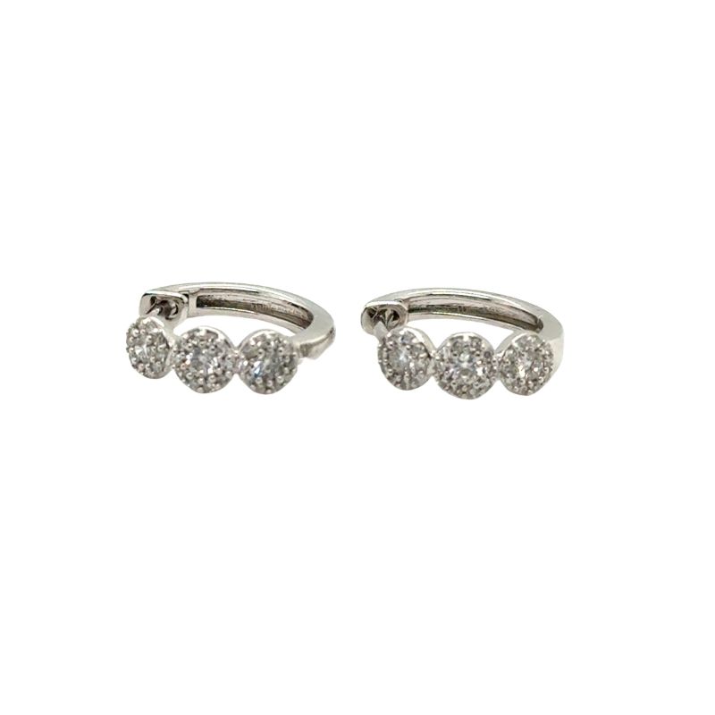 0.33ctw 3 Illusion Hoops Earrings, 14kt White