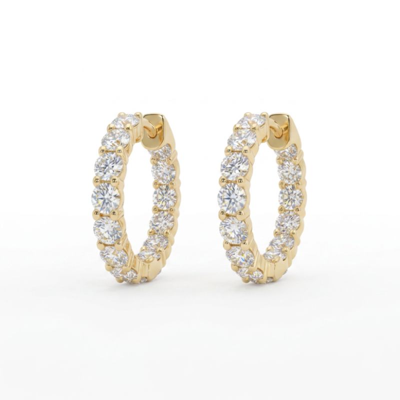 Inside Out  Diamond Hoop Earrings
