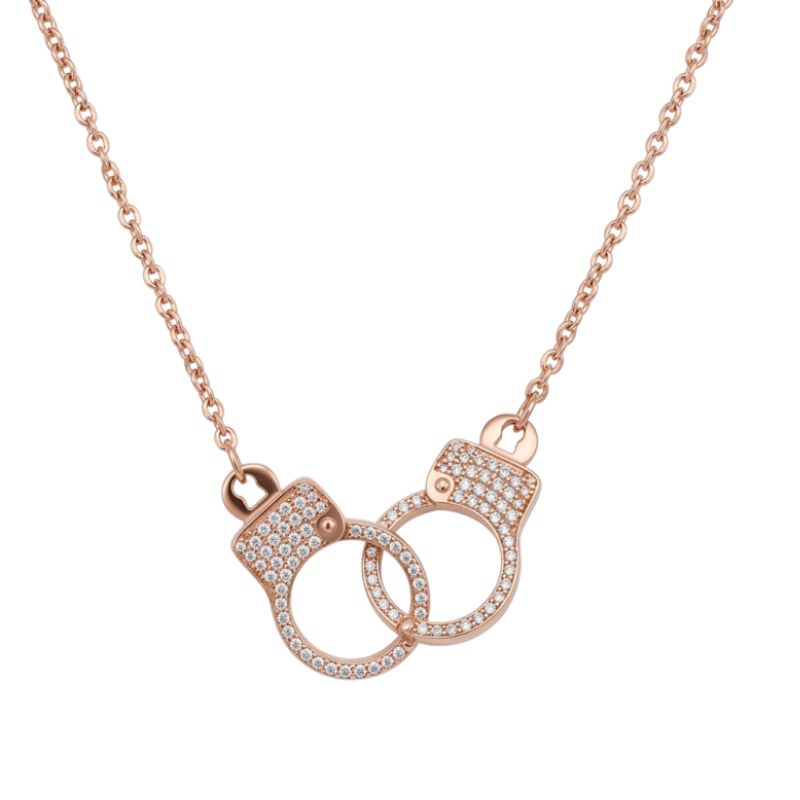 0.50ctw Diamond Hand Cuff Pendant on Chain, 14kt
