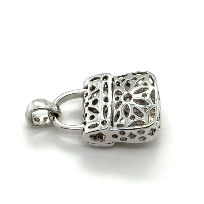 Vintage 0.50ctw Diamond Purse Charm,18kt White - Image 2