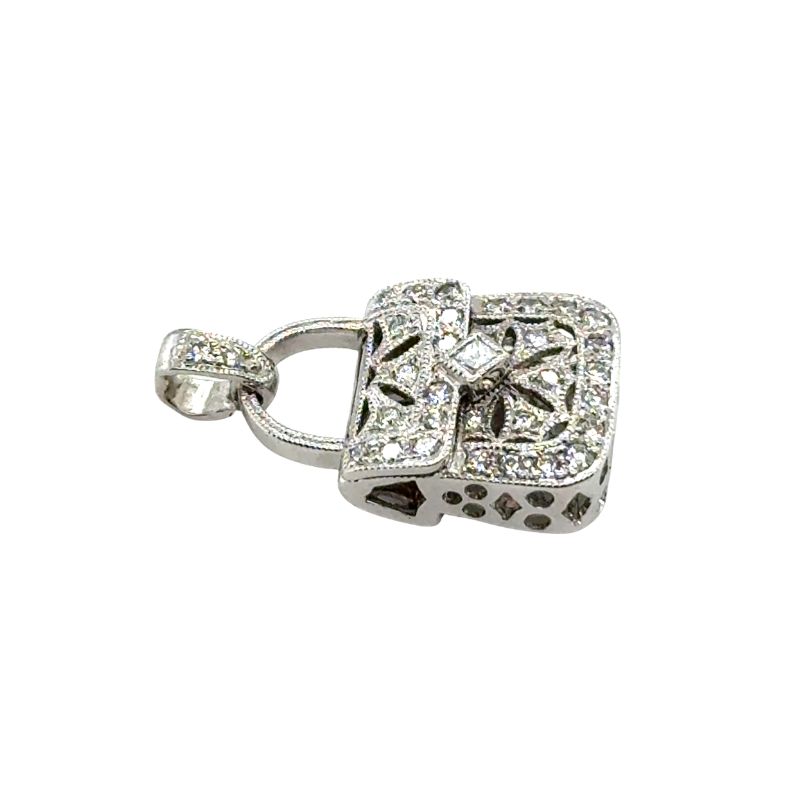 Vintage 0.50ctw Diamond Purse Charm,18kt White - Image 3