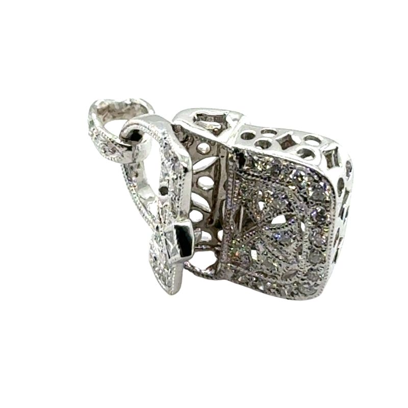 Vintage 0.50ctw Diamond Purse Charm,18kt White - Image 4