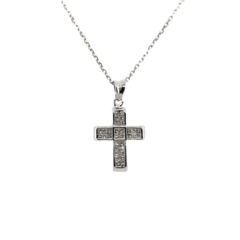 Diamond Cross Polished Pendant