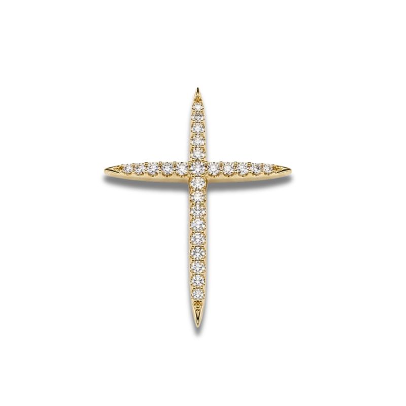 0.20ctw Northern Star Cross, 14kt Yellow