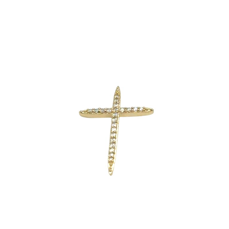 0.12ctw Northern Star Cross Pendant, 14kt Yellow
