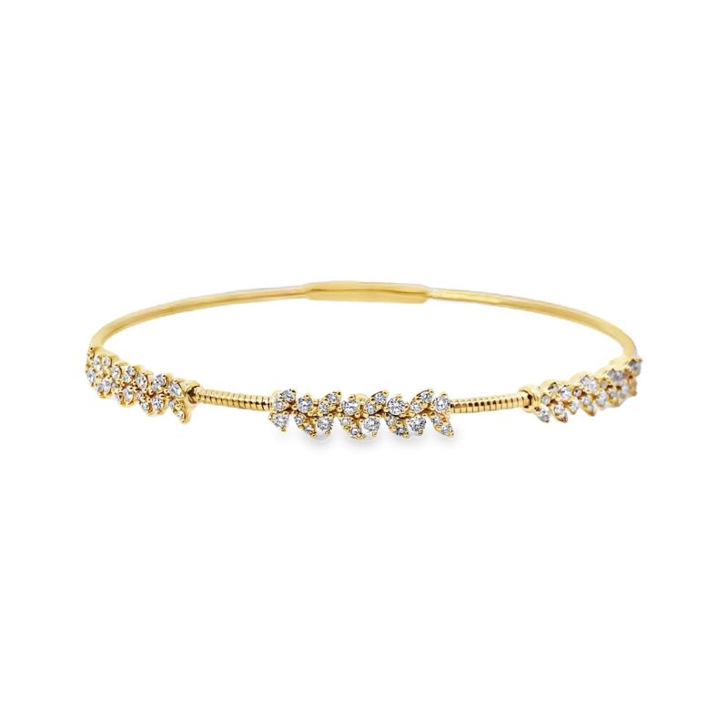 0.75ctw 3 Section Viney Bangle, 14kt