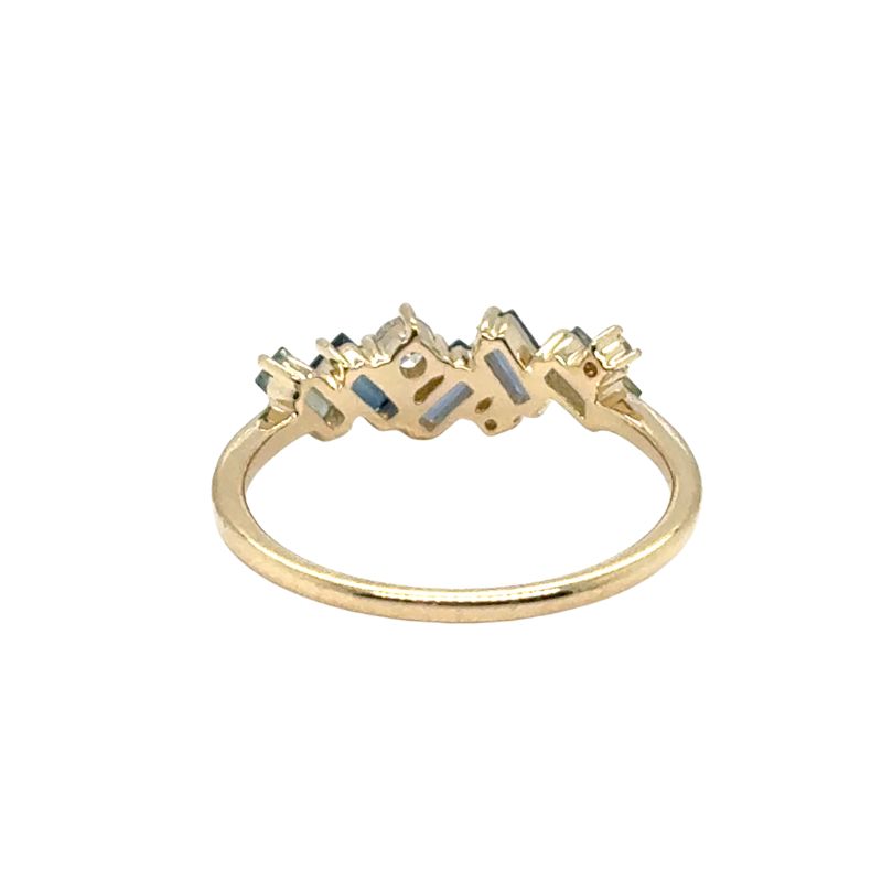 0.75ctw Multi Color Baguette Sapphire Dimaond Ring, 14kt Yellow - Image 2