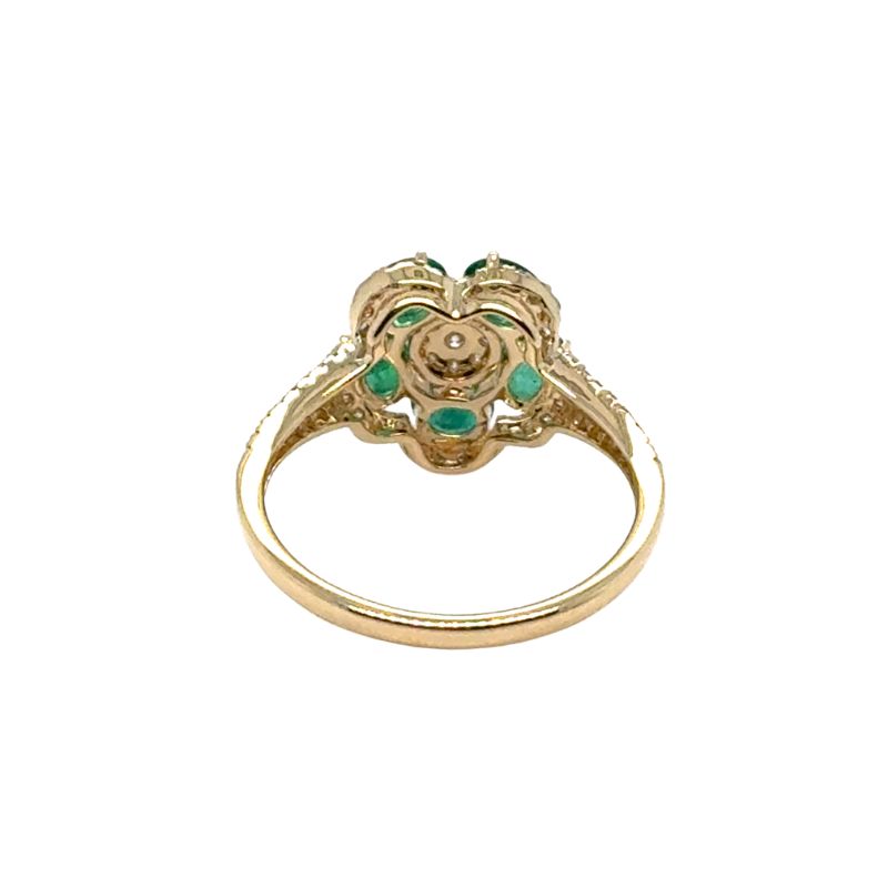 Blossom Emerald and Diamond Ring, 14kt Yellow - Image 2